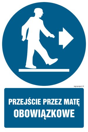 GL033 Przejście przez matę obowiązkowe - arkusz 9 naklejek