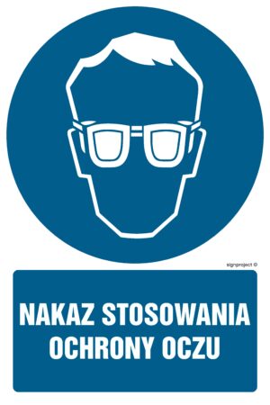 GL042 Nakaz stosowania ochrony oczu - arkusz 9 naklejek