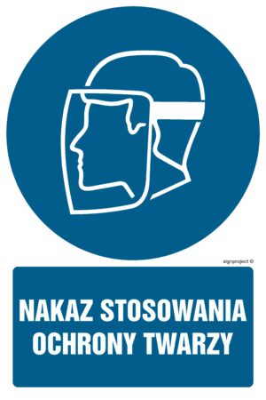 GL043 Nakaz stosowania ochrony twarzy - arkusz 9 naklejek