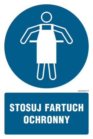 GL048 Stosuj fartuch ochronny - arkusz 9 naklejek