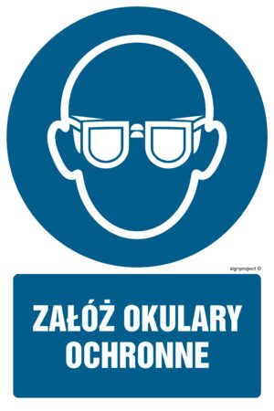 GL051 Załóż okulary ochronne - arkusz 9 naklejek