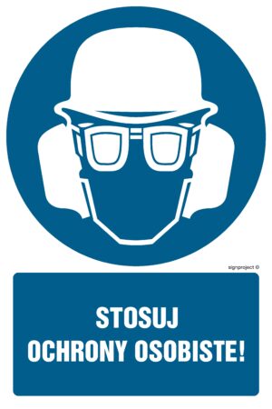 GL052 Stosuj ochrony osobiste! - arkusz 9 naklejek