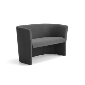 Sofa klubowa CLOSE, 2-osobowa, tkanina, antracyt
