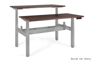 ACTIVE II - SZARY - STELAŻ I BLAT - 2X(140X70 CM) - YZ-17 WALNUT