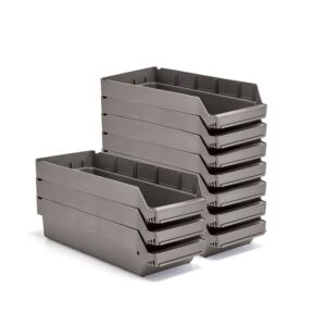 Pojemniki magazynowe REACH, 600x240x150 mm, 10 sztuk, szare