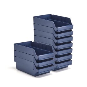 Pojemniki magazynowe REACH, 400x240x150 mm, 10 sztuk, niebieskie