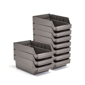 Pojemniki magazynowe REACH, 400x240x150 mm, 10 sztuk, szare