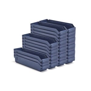 Pojemniki magazynowe REACH, 500x120x95 mm, 30 sztuk, niebieskie