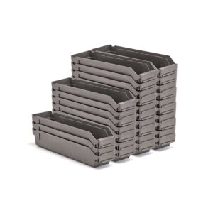 Pojemniki magazynowe REACH, 500x120x95 mm, 30 sztuk, szare