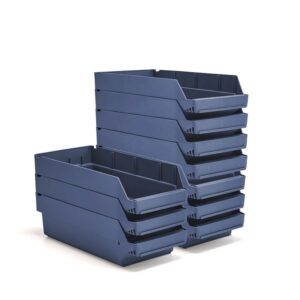 Pojemniki magazynowe REACH, 500x240x150 mm, 10 sztuk, niebieskie