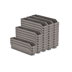 Pojemniki magazynowe REACH, 500x90x95 mm, 40 sztuk, szare