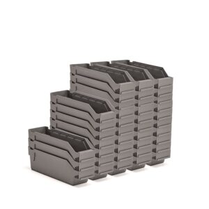 Pojemniki magazynowe REACH, 300x90x95 mm, 40 sztuk, szare