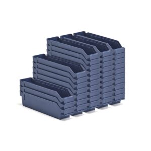 Pojemniki magazynowe REACH, 400x90x95 mm, 40 sztuk, niebieskie
