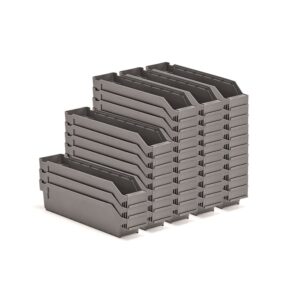 Pojemniki magazynowe REACH, 400x90x95 mm, 40 sztuk, szare