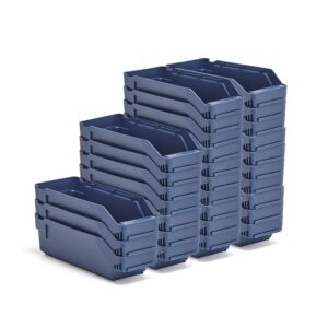Pojemniki magazynowe REACH, 300x120x95 mm, 30 sztuk, niebieskie