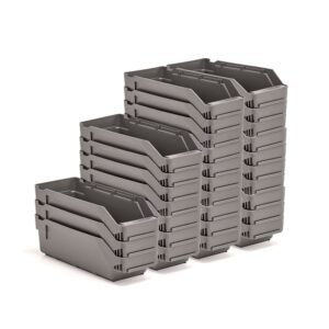 Pojemniki magazynowe REACH, 300x120x95 mm, 30 sztuk, szare