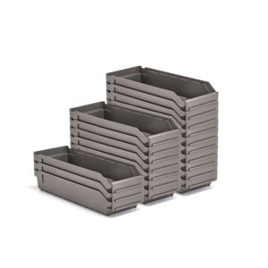 Pojemniki magazynowe REACH, 500x180x95 mm, 20 sztuk, szare