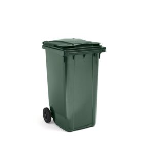 Ekonomiczny pojemnik na odpady na kółkach HENRY, 1070x580x740 mm, 240 l, ciemnozielony