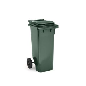 Ekonomiczny pojemnik na odpady na kółkach HENRY, 930x445x525 mm, 80 l, ciemnozielony