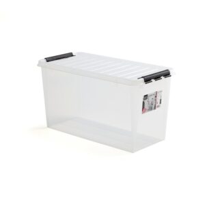 Plastikowy pojemnik z pokrywą LEE, 86 l, 3 szt., 790x395x430 mm, przezroczysty