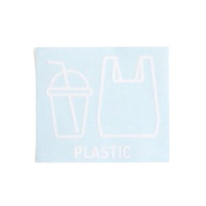 Etykieta do segregacji odpadów GUIDE, plastik, odpady, 145x160 mm, tekst w j. angielskim, biała
