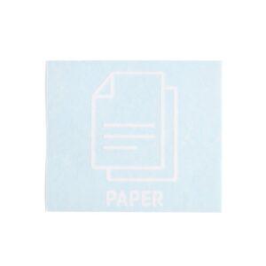 Etykieta do segregacji odpadów GUIDE, papier, 145x95 mm, tekst w j. angielskim, biała