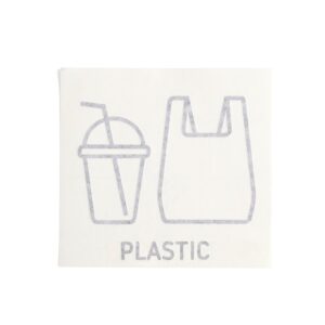 Etykieta do segregacji odpadów GUIDE, plastik, 145x160 mm, tekst w j. angielskim, czarna